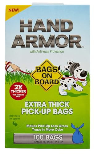 Bags on Board Sacs à Crottes pour Chiens armés à la main, Sacs à déjections Canines extra épais avec Protection Anti-fuite - 100 sacs