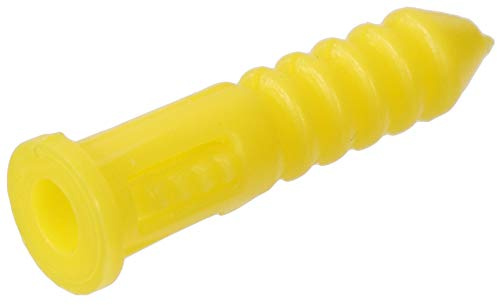 Hillman Group 370326 Ribbed Plastic Anchor, 4-6-8 X 7/8-Inch, Yellow, 100-Pack w/Out Screw, 100 Count (Pack of 1)
