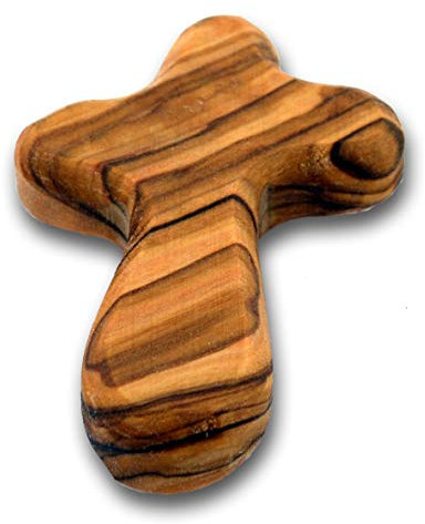 Gifts of Inspiration Piccola Croce in Legno di ulivo Comoda Che Si Adatta Perfettamente al Palmo della Mano.