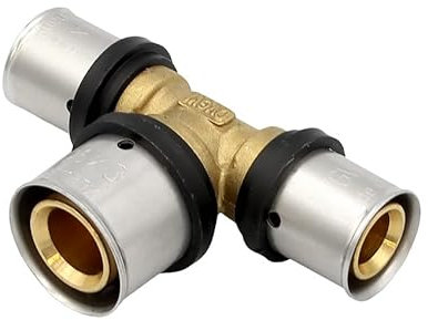 Pipetec Pressfitting T Stück 20x26x20 mm Mittelabgang erweitert TH Kontur Verbundrohr, DVGW, TH-Profil