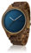 Zeitholz Holzuhr Herren, für Herren, Armbanduhr, Holzuhren Stolpen Kollektion, Analog, 44mm, 100% Naturholz mit Japanischem Quarzwerk (Blau)