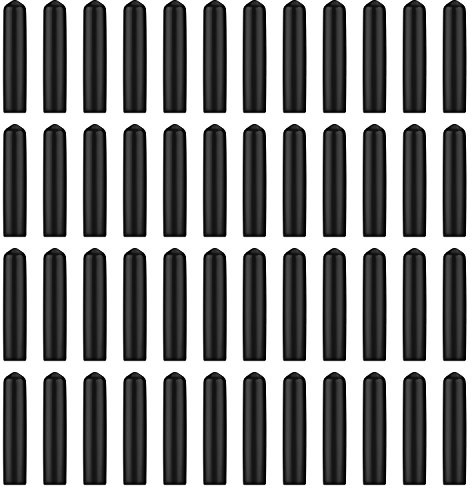 EBOOT 48 Pack Black Rubber Pourer Cap Liquor Bottle Pourer Cover Dispenser Spout Dust Covers
