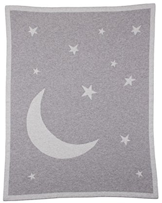 Love Cashmere Couverture pour Bébé en 100% Cachemire - Gris - Lune et Étoiles - Fait Main à Écosse