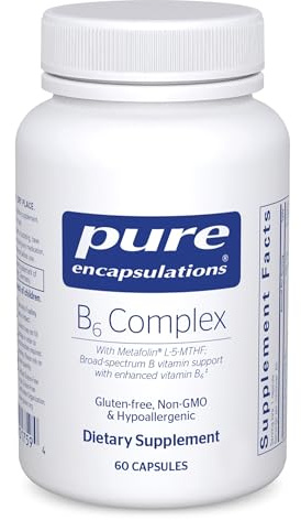 Pure Encapsulations B6 Complex - Supports Nervous System & Brain Health* - Includes B Vitamins - Contains Enriched Vitamin B6 - Non-GMO & Gluten Free - 60 Capsules