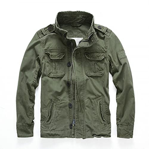 Casual Wear Mens Oversized Camo Jacket Sportkläder Tjock Denim Jacka Män Övergripande Grön Militär Vinter Camouflage Coat Male XXL-Armygreen,XL