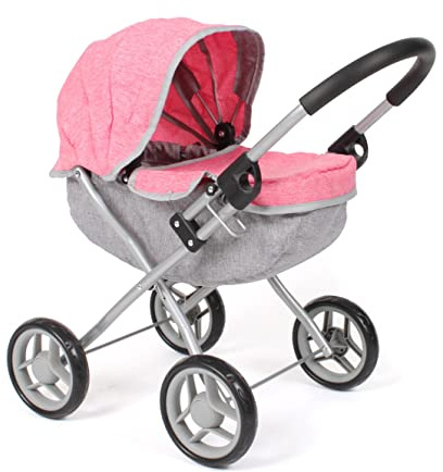 Passeggino per bambole Lilli, piccolo passeggino per bambole, colore: rosa melange
