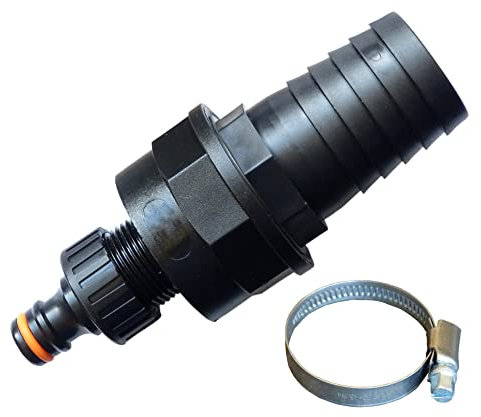 netSells - Auswahl Größe - Stabiler Adapter für Gardena Stecksystem auf 25 32 38 mm Pool Schlauch Schlauchverbinder Schlauchadapter, Hier: 1 Stück Ø 38 mm, inkl. Schlauchschelle