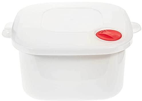 SIDCO Mikrowellengeschirr Schüssel für Mikrowelle Deckel mit Dampfventil eckig 2 Liter