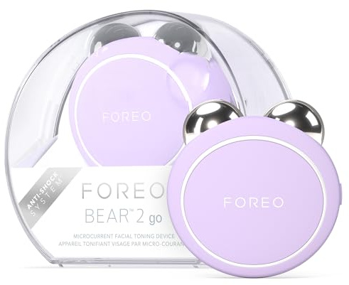 Foreo Bear 2 Go, Massaggiatore Viso Tonificante Formato Viaggio, Antirughe, Anti-Age, Massaggiatore Viso Lifting, Rassoda e Ridefinisce, Dispositivo Compatto, Lavender