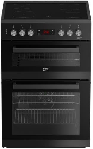 Beko EDC634K 60cm Double Oven Electric Cooker with Ceramic Hob - Black, (Pack Of 1)