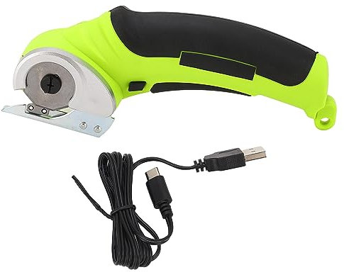 Fafeicy Cordless Electric Scissors, USB Rechargeable Cardboard Box Cutter Electric Rotary Cutter Tool with Safety Lock for Fabric, Carpet, Leather