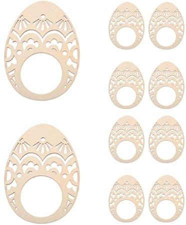 LIFKOME 10 Piezas Anillos De Servilleta De Madera para Mesa De Comedor Decoración De Pascua Soportes Elegantes para Fiestas Bodas Y Eventos