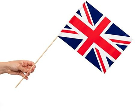 Globos 10 Papier Fahnen England Großbritannien 20 x 30 cm Handfahnen Union Jack