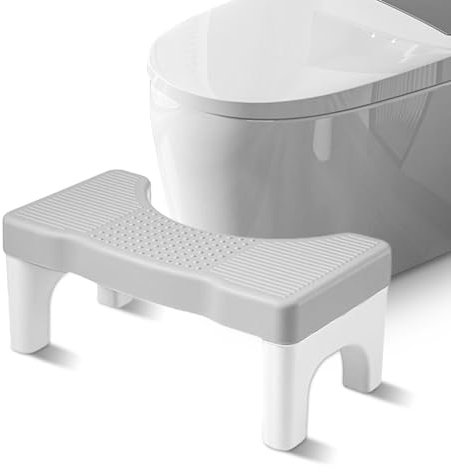 BYZESTY Toilettenhocker, WC Hocker, Hocker Badezimmer, Anti Rutsch-Klohocker, Klohocker Kackhocker, Toilette Töpfchen Hocker für Badezimmer, Bekämpft Hämorrhoiden, Verstopfung, Blähungen