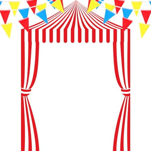 4 Pcs Halloween Carnival Banner Decor Circus Tent Awning, Striped Style
