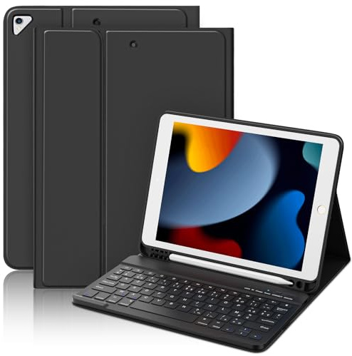 MMK Clavier Coque pour iPad 10.2 9/8/7ème Génération 2021/2020/2019