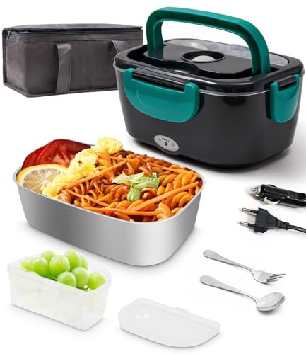Fiambrera eléctrica de 1,5 L, 55 W, para almuerzo caliente de 220 V, 12 V, 24 V, Fiambreras Comida Trabajo, Calentador de Comida para Coche para Coche, Camión, Viajes y Oficina