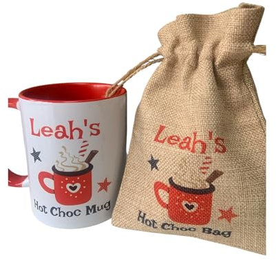 Personalised Hot Chocolate Coffee Mug | Hot Chocolate Kit Bag | Christmas Stocking Filler | Birthday Gift | Easter Gift