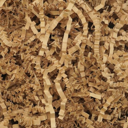 ROSYJUNE 8 oz skrynkligt klippt papper strimlat fyllmedel, brunt strimlat papper för presentkorgar lådor fyllning, födelsedag bröllop alla hjärtans dag dekoration