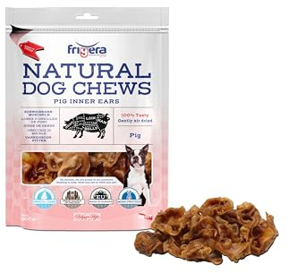 Frigera Núcleos De Oreja De Cerdo 500g - Snacks Naturales para Perros, Ricos En Proteínas, Sin Gluten Y Sin Cereales