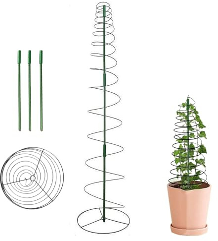 ETUCYNG Enrejado de Plantas de 136 x 31 x 31 cm, Torre Alta para Plantas al Aire Libre, Marco en Espiral ABS para Plantas trepadoras, Estructura de Soporte para Hiedra, Rosas clemátides y