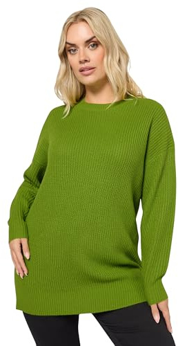 Yours Curve Drop Shoulder Jumper - Women's - Plus Size Curve Green