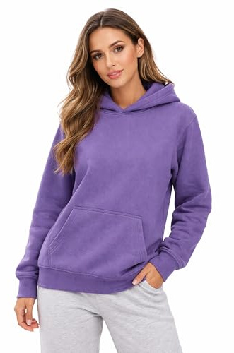 The Fancy Dress Hoodies for Women UK - Unisex Plain Pullover Hooded Sweatshirt long Sleeve Inside Fleece Hoodie Top For Gym Work Running