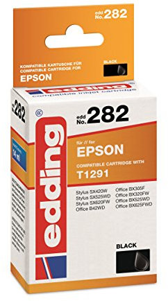 edding Druckerpatrone EDD-282 - Einzelpatrone - Schwarz - 14 ml - Reichweite 485 Seiten - Ersetzt Epson T1291