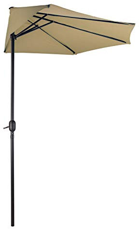 Sonnenschirm Gartenschirm Sonnenschutz halbrund beige Ø/Breite 300x156 cm
