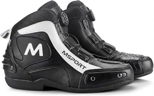 Msport Bottes de moto chaussures antidérapantes respirantes pour motards - Noir 45 EU