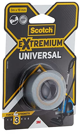 Scotch 2904193S Extremium Universal Klebeband, Silber, 3 m x 19 mm