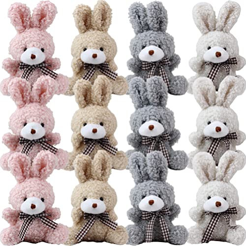Toyvian 12 Flauschige Kaninchen Schlüsselanhänger Plüsch Hase Schlüsselanhänger Mini Hase Stofftier Für Ostereier Füllkörbe Füller Osterparty Liefert Dekorationen (Zufällige Farbe)