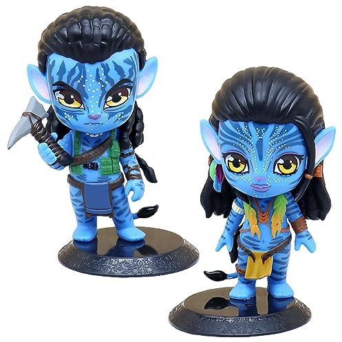 QWEPU 2Pcs AVA-Tar Figuren, AVA-Tar Mini Figuren Set AVA-Tar Mini Figuren Kuchen Dekoration PVC Action Figur Modell Kleines Karikatur Figuren Set Ideal für Sammlungen von Filmfans