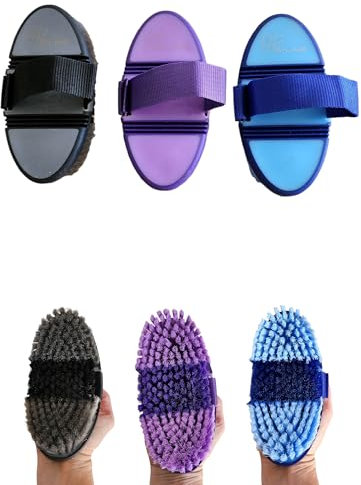 OR S-LINE Softtouch Flexi Kardätsche, Glanzbürste für Pferde, Wurzelbürste in Lila, S24 Flex Kardätsche langlebig