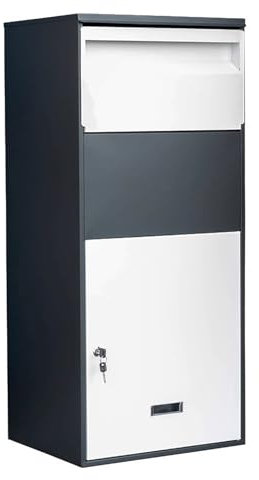 zxhrybh Buzon Exterior, Buzón Moderno de Gran Capacidad, Buzones Independiente para Paquetes, con Almacenamiento Seguro con Cerradura(Black,39.3in/100cm)