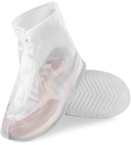 Caramote Waterproof Shoe Covers, Silicone Non-slip Overshoes, Recyclable Shoe Booties Covers for Rain, Boot Covers for Outdoor, Shoes Cover for Men and Women Children (2XL)