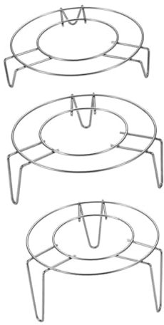 Healifty 3pcs Stainless Steel Steamed Rack Heat Insulation Pan Pads for Home Three-legged Rack for Steamer Baskets Easy Wash