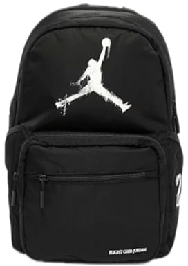 NIKE Jordan Flight Club Rucksack, Schwarz, 45 x 30 x 15 cm, Fassungsvermögen 30 Liter, mit 13 Zoll Laptopfach, gepolsterte Schultergurte