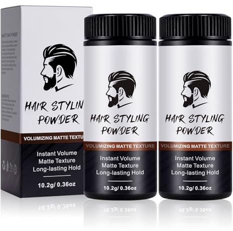 2 PCS Hair Texture Powder,Cera in Polvere per Capelli Uomo,Hair Styling Powder Tenuta di Lunga Durata-Effetto Opaco e Finitura Naturale, Aggiunge Volume ai Capelli
