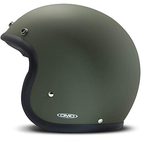 DMD Herren Jet-Vintage Motorradhelm, grün, L
