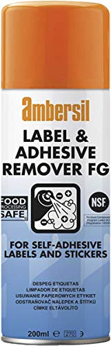 Pack of 4 Ambersil 200ml Label & Adhesive Remover FOOD SAFE FG NSF K3 30254