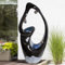 Gartenbrunnen Brunnen Zierbrunnen Zimmerbrunnen Springbrunnen Brunnen mit LED-Licht 230V Wasserfall Wasserspiel für Garten, Gartenteich, Terrasse, Balkon (Kugel-Fantasie mit LED-Licht-230V)