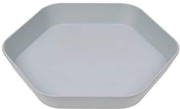 LÄSSIG Kinder Teller Kindergeschirr ohne Melamin, BPA-frei, aus Biokomposit/Plate Geo, grey-blue