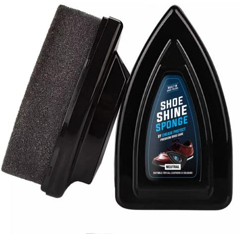 Shoe Shine Sponge - Suitable For All Leathers & Colours - Natural Conditioner and Restorer - Protects & Cleans & Nourishes Shoes, Sofas, Bags, Car Seats & Furniture (Neutral/Natural, Pack of 3)