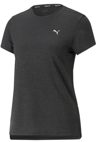 PUMA Run Favorite Heather SS Tee W, Frauen T-Stück, PUMA Black Heather,