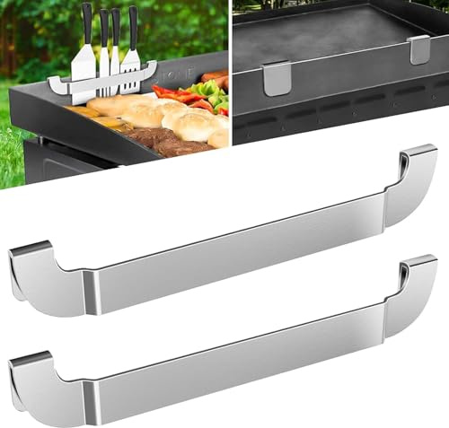 25 cm grillplatta stekspade hållare magnetisk design, rostfritt stål grill verktygshylla, grilltillbehör för svart sten platt topp grillpanna och andra grillgaller (1 st)