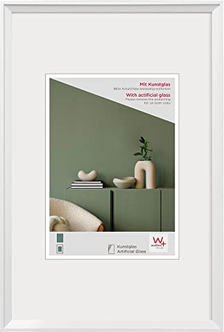 walther design Bilderrahmen weiss 50 x 70 cm mit Kunstglas, Desire Kunststoffrahmen DEX070W