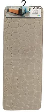 LiKeKa® Badezimmerteppich, Weiche Badematte rutschfest & Maschinenwaschbar – Wasserabsorbierender Badteppich mit Memory Foam&Mikrofaser aus Polyester, Badvorleger 45x120 cm (Taupe)