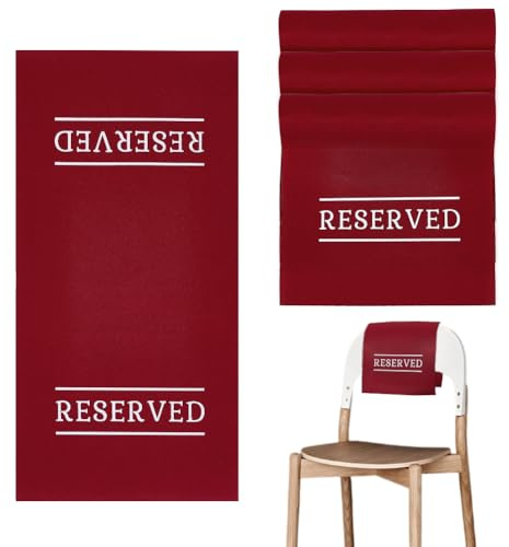 AHANDMAKER Cartello Posto Riservato, Segnaposto per Seduta con Scritta Stampata Reserved Segnali per Sedie per Matrimoni Feste Celebrazioni Ricevimenti Chiesa o Eventi (Rosso, 4 pz)