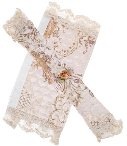 NUOBESTY Copri Maniglia Per Frigorifero Morbido, Set Da Di Coprimaniglie Decorate in Pizzo, Protezione Termica Per Maniglie Porte Doppie Frigorifero, Accessorio Lavabile e Riutilizzabile Per Cucina